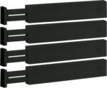 Bambüsi 4 Pack Drawer Dividers - 2.6" High, 16-22" Adjustable Drawer Bamboo Organizers for Clothes, Expandable Dresser Separators in Bedroom/Bathroom/Kitchen/Office Organization and Storage (Black) - Image 9