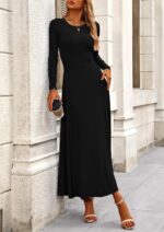 PRETTYGARDEN Women Fall Spring 2 Piece Outfits Dressy Casual Ribbed Knit Long Sleeve Crop Top Maxi Flowy Skirts Matching Sets - Image 8