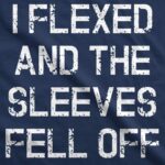 Crazy Dog Mens I Flexed and The Sleeves Fell Off Tank Top Funny Gym Workout Tee - Image 4
