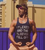 Crazy Dog Mens I Flexed and The Sleeves Fell Off Tank Top Funny Gym Workout Tee - Image 5