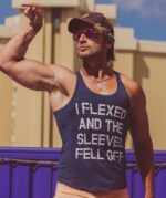 Crazy Dog Mens I Flexed and The Sleeves Fell Off Tank Top Funny Gym Workout Tee - Image 9