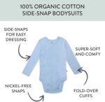 HonestBaby unisex-baby 3-pack Long Sleeve Side-snap Kimono Bodysuits Organic Cotton for Infant Baby Boys, Girls, Unisex - Image 3