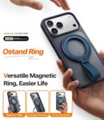 TORRAS 2025 Upgrade (Gen 6.0) Magnetic Phone Grip Holder Kickstand with Braided Strap, Fit for MagSafe Ring Removable, for iPhone 17 16,15, 14, 13 12 Samsung Galaxy, Google, Ostand Ring, Navy Blue - Image 3