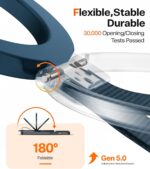 TORRAS 2025 Upgrade (Gen 6.0) Magnetic Phone Grip Holder Kickstand with Braided Strap, Fit for MagSafe Ring Removable, for iPhone 17 16,15, 14, 13 12 Samsung Galaxy, Google, Ostand Ring, Navy Blue - Image 5