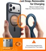 TORRAS 2025 Upgrade (Gen 6.0) Magnetic Phone Grip Holder Kickstand with Braided Strap, Fit for MagSafe Ring Removable, for iPhone 17 16,15, 14, 13 12 Samsung Galaxy, Google, Ostand Ring, Navy Blue - Image 7