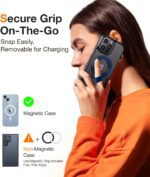 TORRAS 2025 Upgrade (Gen 6.0) Magnetic Phone Grip Holder Kickstand with Braided Strap, Fit for MagSafe Ring Removable, for iPhone 17 16,15, 14, 13 12 Samsung Galaxy, Google, Ostand Ring, Navy Blue - Image 9