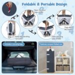 BABY JOY 4 in 1 Pack and Play with Canopy, Portable Baby Playard with Bassinet, Double-Layer Baby Crib, Wheels & Brake, Foldable Baby Girl Pink Bassinet from Newborn to Toddler - Image 6