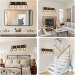maesta 4-Light Farmhouse Bathroom Vanity Light Fixtures, Wood Bathroom Light Over Mirror, Rustic Sconces Wall Lighting with Elegant Metal Lampshade for Living Room, Bedroom, Hallway - Image 6