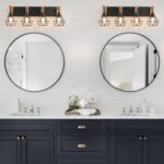maesta 4-Light Farmhouse Bathroom Vanity Light Fixtures, Wood Bathroom Light Over Mirror, Rustic Sconces Wall Lighting with Elegant Metal Lampshade for Living Room, Bedroom, Hallway - Image 7