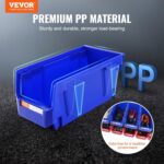 VEVOR Plastic Stackable Storage Bins 12 Pack (11 x 5 x 5-Inch), Hanging Storage Organizer Bins, Heavy Duty Stacking Containers for Closet, Garage, Office, Home, Pantry or Small Parts Organization - Image 3