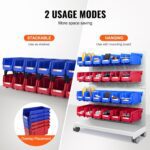 VEVOR Plastic Stackable Storage Bins 12 Pack (11 x 5 x 5-Inch), Hanging Storage Organizer Bins, Heavy Duty Stacking Containers for Closet, Garage, Office, Home, Pantry or Small Parts Organization - Image 4