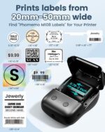 Phomemo Label Maker Machine with Tapes, Bluetooth Thermal Label Printer Easy to Use with Phones & PC, Address Label Maker for Small Business, Offcie, Home, 2 Inch Barcode Printer with 3 Label Rolls - Image 5