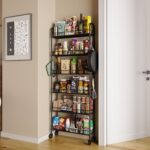 Slim Rolling Storage Cart with Wheels, Metal 6 Tier Mobile Shelving Unit Organizer Kitchen Utility Cart for Office Bathroom Kitchen Laundry Room Narrow Places (6inches) - Image 8