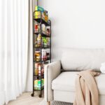 Slim Rolling Storage Cart with Wheels, Metal 6 Tier Mobile Shelving Unit Organizer Kitchen Utility Cart for Office Bathroom Kitchen Laundry Room Narrow Places (6inches) - Image 10