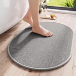 Eunoia Bathroom Rugs 20x31,Ellipses Bath Mats for Bathroom with Non Slip, Washable,Quickly Absorption Bath Rugs, Machine Washable Dry, Bath Mat for Floor, Tub and Shower,Grey - Image 3