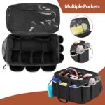 Extra-Large Detailing Bag with Waterproof EVA Hard Bottom, Auto Detail Supplies Organizer for Polisher, Bottles & Detailing Kit, Car Care Tools Tote with Lid & Shoulder Strap, Patent Design - Image 3