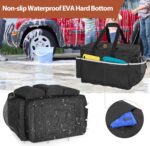Extra-Large Detailing Bag with Waterproof EVA Hard Bottom, Auto Detail Supplies Organizer for Polisher, Bottles & Detailing Kit, Car Care Tools Tote with Lid & Shoulder Strap, Patent Design - Image 5