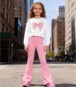 Girls Clothes 2 Piece Cute Butterfly Sweatshirt & Flared Pants/Cargo Pants Winter Outfits for Teen Girls 7-14Y - Image 5