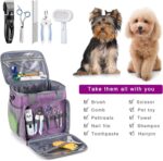 Pet Grooming Bag, Dog Grooming Supplies Organizer Tote Bag, Perfect for Pet Grooming Tool Kit Accessories-Purple - Image 5
