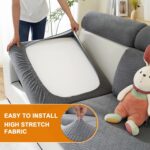 Couch Cushion Covers, Couch Covers Magic Sofa Covers Washable Stretch Resistant Slipcovers for Sectional and L Shaped Seats Furniture Protectors for Pets (Laege, Dark Gray) - Image 5