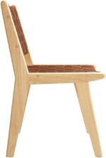 Modway Saoirse Faux Leather Wood Dining Side Chair - Set of 2 in Natural Brown - Image 7