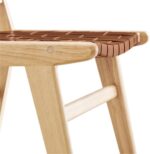 Modway Saoirse Faux Leather Wood Dining Side Chair - Set of 2 in Natural Brown - Image 9