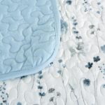 Chezmoi Collection Fran 3-Piece Floral Quilt Set Queen - Blue White Poppy Floral Watercolor Printed Microfiber Lightweight Bedspread Set for All Season - Image 9