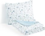 Chezmoi Collection Fran 3-Piece Floral Quilt Set Queen - Blue White Poppy Floral Watercolor Printed Microfiber Lightweight Bedspread Set for All Season - Image 10