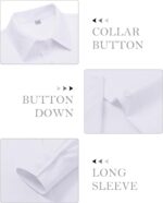 siliteelon Button Down Shirts for Women: Wrinkle Free Long Sleeve Regular Fit Collared Dress Shirt Solid Formal Office - Image 6