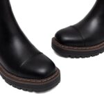 Athlefit Women's Chelsea Boots Platform Chunky Heel Slip On Elastic Lug Sole Ankle Booties - Image 5