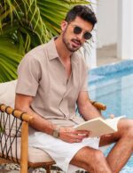 COOFANDY Mens Short Sleeve Cuban Guayabera Shirt Casual Summer Beach Button Down Shirts - Image 3