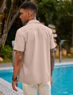 COOFANDY Mens Short Sleeve Cuban Guayabera Shirt Casual Summer Beach Button Down Shirts - Image 5