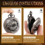 Kabinka D&D Dice Set with Pocket Watch Shell, 7Pcs Polyhedral Dice Set, DND Dice with Necklace Perfect for Dungeons and Dragons Dice, RPG, Role Playing Dice Accessory (Monster, Ancient Silver) - Image 4