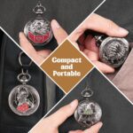 Kabinka D&D Dice Set with Pocket Watch Shell, 7Pcs Polyhedral Dice Set, DND Dice with Necklace Perfect for Dungeons and Dragons Dice, RPG, Role Playing Dice Accessory (Monster, Ancient Silver) - Image 6