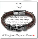 Mens Gift Leather Infinity Bracelet, Braided Leather Bracelet Stainless Steel Engraved with Love You Forever Jewelry Gifts for Dad Husband Brother Boyfriend Son 7.5/8/9 Inches - Image 6