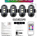 Wireless LED Lights for Car, Wireless Rock Lights with 8 Colors 10 Modes,Led Strobe Warning Light, Motorcycles, Boats, Camping, Bikes, Drones，Design in USA (4pcs Black) - Image 9