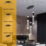 Mini Chandelier for Kitchen Island Modern Crystal Pendant Lighting LED Dining Room Hanging Lights Cylinder Drop Lights Ceiling Lighting Fixture Kitchen Sink Bedroom Bathroom 2700K 6000K - Image 5