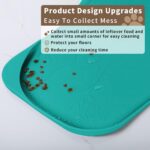Silicone Pet Feeding Mat with Raised Edge & Residue Collection Pocket for Food and Water, Dog Bowl Mats, Cat Bowls Placemat with High Lip for Floor Waterproof, 19 x 12 x 0.7 Dark Turquoise - Image 4