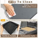 Silicone Pet Feeding Mat with Raised Edge & Residue Collection Pocket for Food and Water, Dog Bowl Mats, Cat Bowls Placemat with High Lip for Floor Waterproof, 19 x 12 x 0.7 Dark Turquoise - Image 8