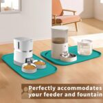 Silicone Pet Feeding Mat with Raised Edge & Residue Collection Pocket for Food and Water, Dog Bowl Mats, Cat Bowls Placemat with High Lip for Floor Waterproof, 19 x 12 x 0.7 Dark Turquoise - Image 9