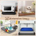 Silicone Pet Feeding Mat with Raised Edge & Residue Collection Pocket for Food and Water, Dog Bowl Mats, Cat Bowls Placemat with High Lip for Floor Waterproof, 19 x 12 x 0.7 Dark Turquoise - Image 10