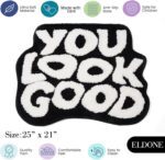 ELDONE You Look Good Bath Mat - Cool Black and White Bathroom Rugs Non Slip Washable, Black Bathroom Decor, Hypebeast Bedroom Decor Aesthetic, Cute Funny Funky Trendy Bathroom Mats 25" x 21" - Image 7