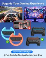 Switch 2 Accessories, [Charge Inside]Case Bundle for Nintendo Switch 2 2025 Console, FYOUNG 23 IN 1 Kit:Carrying Case,Controller Charger,Protective Shell,Grip for Joycon, Steering Wheel for Mario Kart - Image 7