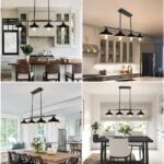 Kitchen Island Light, 4 Lights Black Pendant Dining Room Light Fixture Farmhouse Chandeliers for Dining Room Over Table Metal Hanging Lamp for Kitchen Island Hallway Pool Table - Image 7