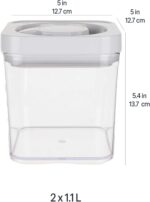 Amazon Basics Airtight Food Storage Containers, BPA Free, with Twist/Turn Lids, for Kitchen Pantry Organization, 10-Piece Square Set, Clear Plastic - Image 6