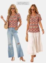 WIHOLL Womens Summer Tops Trendy Short Sleeve T Shirts Pleated Crewneck Tees Blouses Dressy Casual Outfits Fashion Clothing - Image 4