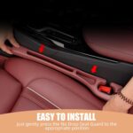 No Drop Seat Guard, Car Seat Gap Filler, Drop seat Gap fillers Between Seat and Console Stop Things from Dropping (Beige) - Image 5