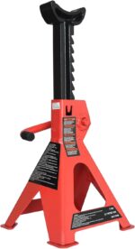 Amazon Basics Steel Jack Auto Stands with 6,000 lb or 3 Ton (2.7 metric Ton) Capacity, 1 Pair, Black and Red - Image 3