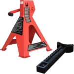 Amazon Basics Steel Jack Auto Stands with 6,000 lb or 3 Ton (2.7 metric Ton) Capacity, 1 Pair, Black and Red - Image 5