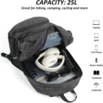 TANTOMI Ultra Lightweight Packable Backpack 25L - Foldable Hiking Daypack for Travel, Water Resistant Small Rucksack for Men Women Outdoor - Black - Image 7